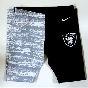NWT Nike NFL Raiders Leggings Silver Black sz M 🆕